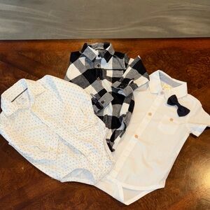 Stylish boys Plaid and White Shirts Set